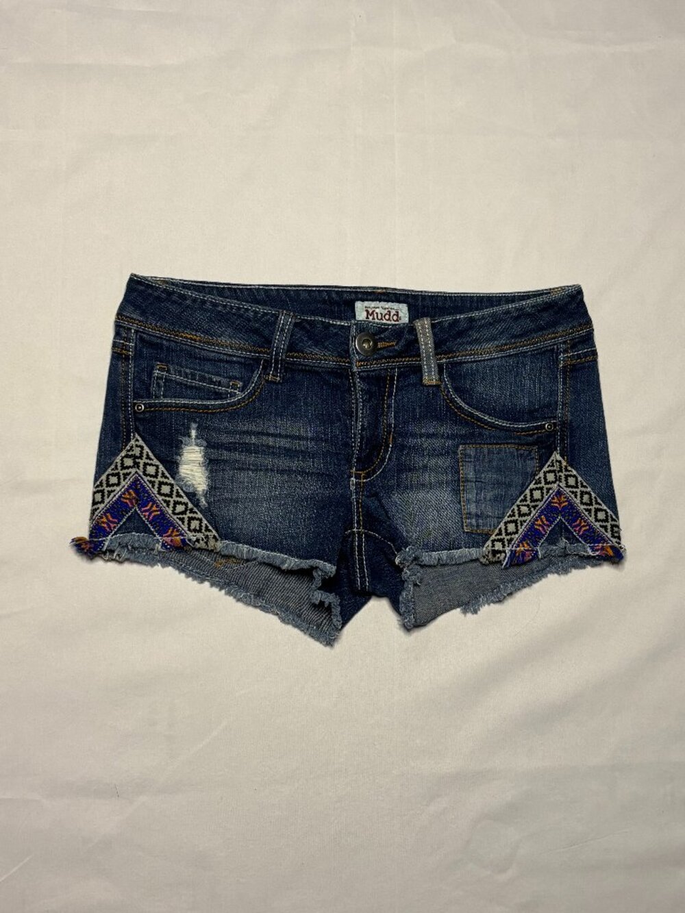 Mudd Embroidered Denim Cutoff Shorts